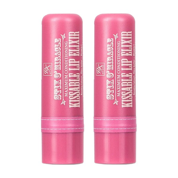 Ruby Kisses Stix O' Miracle Lip Balm, Maximum Conditioning Kissable Lip Elixir (Rosehip, 2 Count)