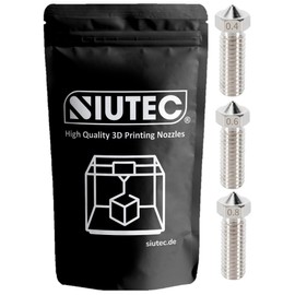 SIUTEC® Premium Volcano Copper Chrome Zirconium Nozzle Set of 3 Nozzles: 0.4/0.6/0.8 mm for Volcano Hotends, Sidewinder, Kobra Max and Many More 1.75 mm Filament