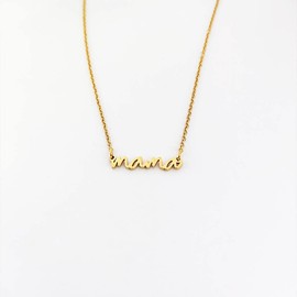 Mama Necklace, 14K Gold Plated Mom Necklace, Minimalist Neclace For Mom, Mothers Day Gift, Baby Shower Gift for New Mom