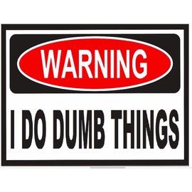 Warning I DO Dumb Things Bumper Sticker Hard HAT Sticker Toolbox Sticker Laptop Sticker Window Sticker