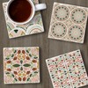 Thirstystone Bohemian Tiles 4-Pack Tumbled Tile Stone Coasters with Protective