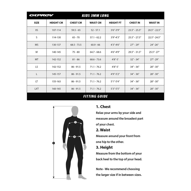 Osprey Girls' Osp Long - Origin Full Length Wetsuit, Black