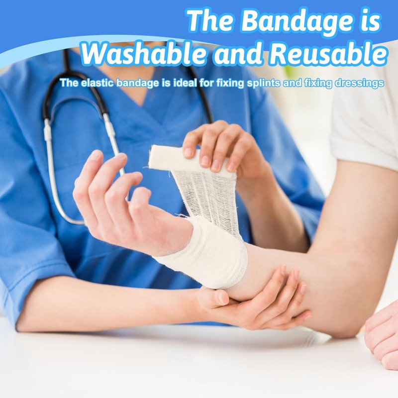 Elastic bandage for effective support, compression wrap with self-closure for