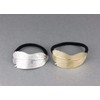Silver leaf cuff ponytail holder genie style stretch pony tail
