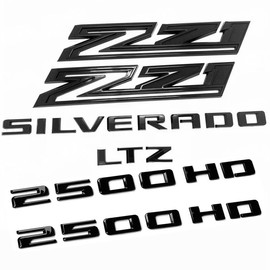 Set of 6pack OEM Silverado Plus Z71 LTZ Two 2500HD Emblem 3D Badges Compatible with for Silverado 2500HD 2019-2025 Parts 86539786 (Black)
