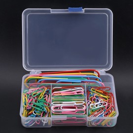 Hilitand 250pcs / box Clips de papel de color mezclado Clip de metal grande multifunción, organizador de archivos, accesorios de oficina para marcadores