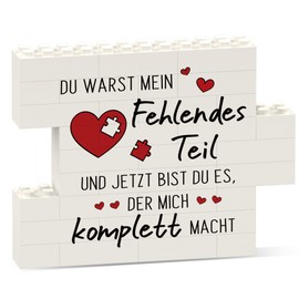 Craftique Love Anniversary Gift for Him Her, Building Block Puzzle Decoration, Couple Gifts, Wedding Anniversary Gifts for Men, Women, Boyfriend, Wife, Husband, I Love You Gift