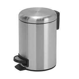 Gedy G-Potty Satin Bathroom Bin 3 L, Size: 25.1 x 17.4 x 22.6 cm, Stainless Steel and Polypropylene, Bathroom Basket with Soft Close Closure, Removable Basket, R&D Design, 2 Year Warranty