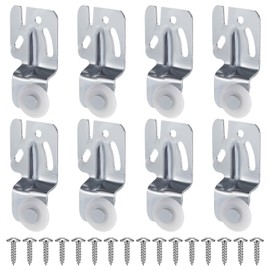 8 Pcs Closet Door Rollers, Sliding Closet Door Hardware, Hardware Wardrobe Roller Kit for Top Hung Bypass Kitchen Doors, 3/4" to 1-3/8 Inch Thick Sliding Door