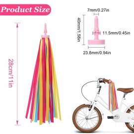 Tyqour 1 Pair Children's Bicycle Streamers Handlebar Tassels Children's Bicycle Handlebar Fringe Streamer Ribbon Handlebar Colourful Bands Streamers Bicycle Grips Tassels Bands for Decoration