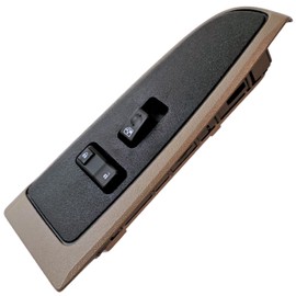 SWITCHDOCTOR Front Passenger Window Switch & Tan Bezel for 2003-2006 Silverado, Sierra, & Avalanche (19115820, Neutral, Chevy, Power, Button, Control, Standard Cab Pickup, Crew Cab, Truck)