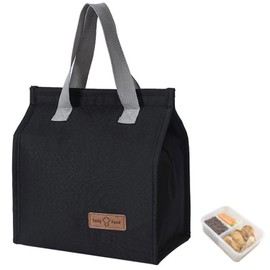 hzkais Cool Bag, Cooler Bag, Lunch Bags for Women Men, Insulated Picnic Lunch Bag, Lunch Bag Tote, Cool Bag Portable Lunch Box, Ladies Lunch Tote Bags for Work, Foldable Cool Box for Camping（Black）