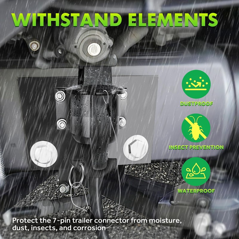 WOLFWILL 7-Way Trailer Plug Cover, 7-Pin Trailer Plug Protector Cap