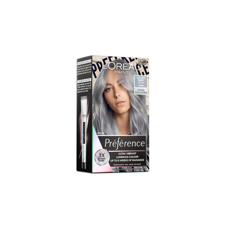 L'Oreal Preference Vivids Permanent Hair Colour 10.112 Silver Grey
