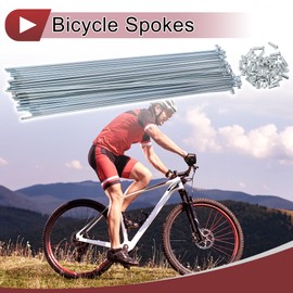 A ABSOPRO 36 Set 13G Bicycle Spokes 243mm Bike Wheel Spokes Galvanized Carbon Steel Silver Tone