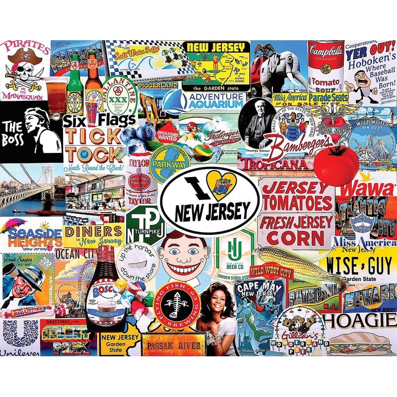 White Mountain Puzzles I Love New Jersey, 1000 Piece Jigsaw