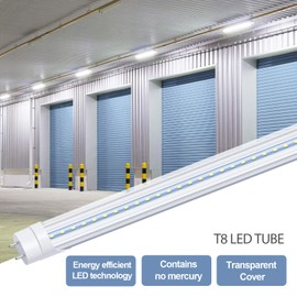 48in LED Tube Light 4FT 5000K Dual-End Powered ,T8 Ballast Bypass, 18W (48W Equivalent), 2160 Lumens, Daylight White, Clear Cover, LED Lights Replacement, AC 85-265V Pack of 25
