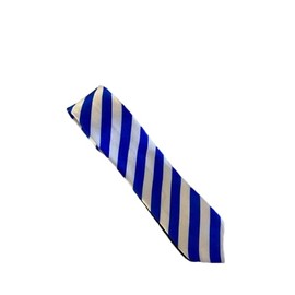 CB4 Accessories Classic Striped Necktie, Blue and White, 150 cm Length, 6 cm Width, Uniform and Formal Wear