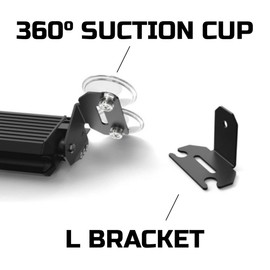 360 Suction Cup & L Bracket For For SpeedTech Lights Striker Series Strobe Deck Dash Windshield Mount Light Bar for Police, Security, and Emergency Vehicles Hazard Flashing Warning Lights