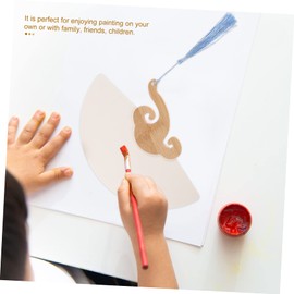 STOBOK 4 Stück Fächer Griff Japanische DIY Leistung Handwerk Dekorative Kinder Und Runde Haus Fächer Unfertige Tanz Liefert