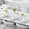 MALACASA 24 Pieces Porcelain Dinnerware Set, Modern White Dish Set