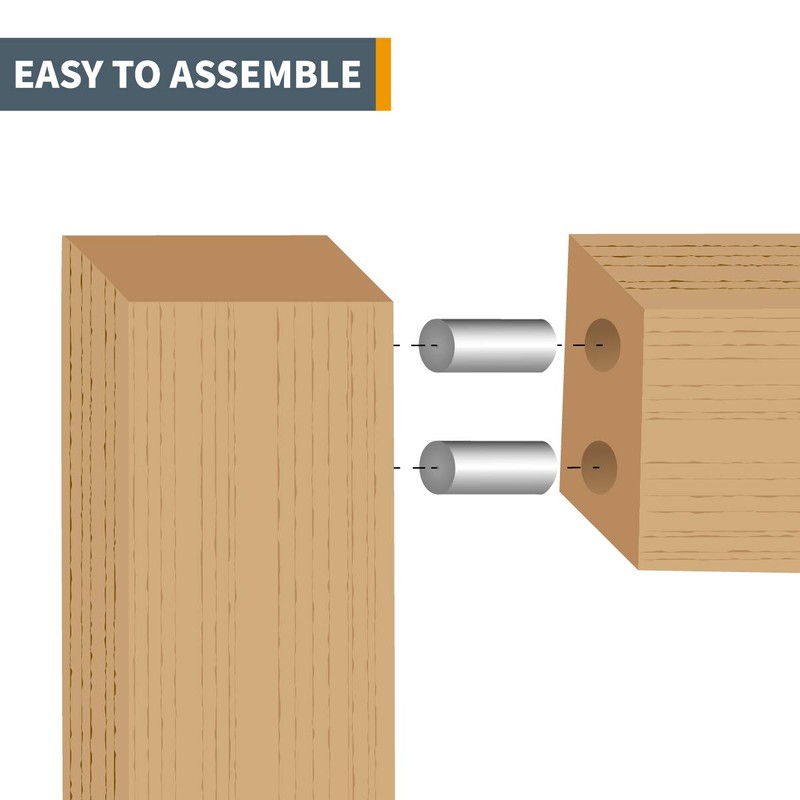 POWERTEC 71145 Hardened Steel Dowel Pins 3/8-Inch, Heat Treated and