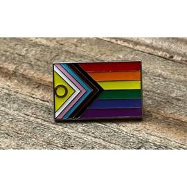 Intersex Inclusive Progress Pride Lapel Pin Silver 1"