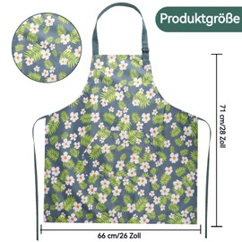 Tczecoo Pack of 4 Flower Aprons with Pocket, Kitchen Aprons for Women, Waterproof Aprons, Adjustable Cooking Aprons for Kitchen, Cooking, Gardening, Baking, Salon, multicoloured