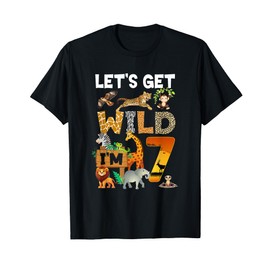 7 Year Old Zoo Birthday Safari Jungle Animal 7Th Bday T-Shirt