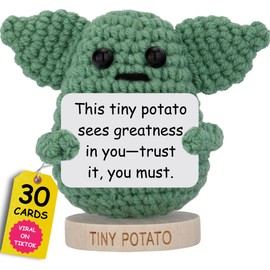 Friendship Gifts for Mothers Day or Fathers Day - Positive Crochet Doll with 30 Funny & Wise Messages, Unique Gifts for Friends, Coworkers, Him, Her, Men and Women | Birthday Gift Idea for Friends