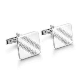 Exclusive Men's Cufflinks 925 Silver with Timeless Checkerboard Pattern, Sterling Silver