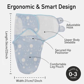 GLLQUEN BABY Baby Swaddle Wraps for 0-3 Months Newborn,Oeko-tex100,100% Breathable Organic Cotton Fabric Swadding Blankets,3 Pack(Astronaut)