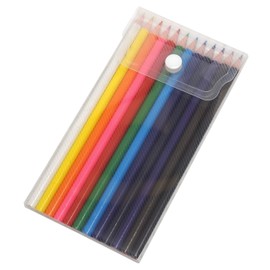 Takizawa Q89-PE012-10 Colored Pencils in PP Case, 12 Sets of 10 Packs, Button Type PP Case, Total Length: 6.9 inches (177 mm), Normal Size Axis, Colored Pencils Lead 12 Colors Set (White, Purple,