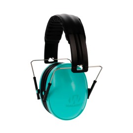 WALKER'S Youth & Women's Shooting Low Profile Folding Padded Headband Adjustable Hearing Protection Earmuffs, Teal Muff, Glasses & Plugs Combo