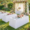 White Polyester Table Cloths for Rectangle 4 Foot Tables, 1