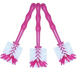 24now Pack of 3 Mixing Pot Washing Up Brush with Nylon Bristles – Ideal for Cleaning Mixing Pots such as Thermomix® TM5/TM31 and Mixing Pots from Other Manufacturers – 3 x Pink