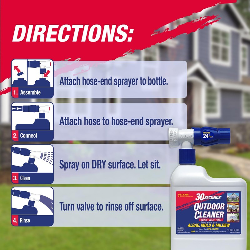 30 Seconds Outdoor Cleaner | Cleans Moss & Algae Stains