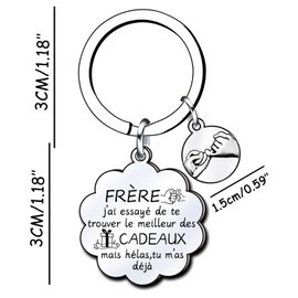 LKJHGF Schlüsselanhänger des Bruders, Geschenk des Bruders, Schlüsselanhänger für Männer, Geschenk für Vatertag, Geburtstag, Weihnachten (Bruder), Bruder, L