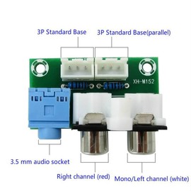WINGONEER Audio Power Amplifier Input Port Plate Pinboard Lotus Socket + 3.5MM Audio Jack 3P Jack Base