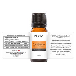 Frankincense Boswellia Sacra 10mL Essential Oil by Revive Essential Oils - 100% Pure Therapeutic Grade, for Diffuser, Humidifier, Massage, Aromatherapy, Skin & Hair Care