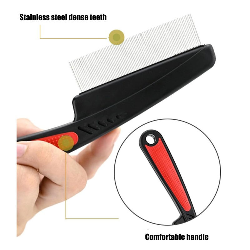 3PC Stainless Steel Fine Tooth Dandruff Remover Comb - Scalp