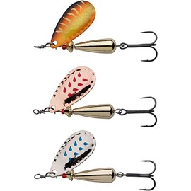 Abu Garcia Droppen 3 Pack, Fishing Hook, Hard Lures, Long Casting Vibration Spinner Blade Lures for Predator Fishing - Perch, Chub, Pike, Trout, Salmon, Sea Trout,Unisex, Assorted, 6g | 44mm