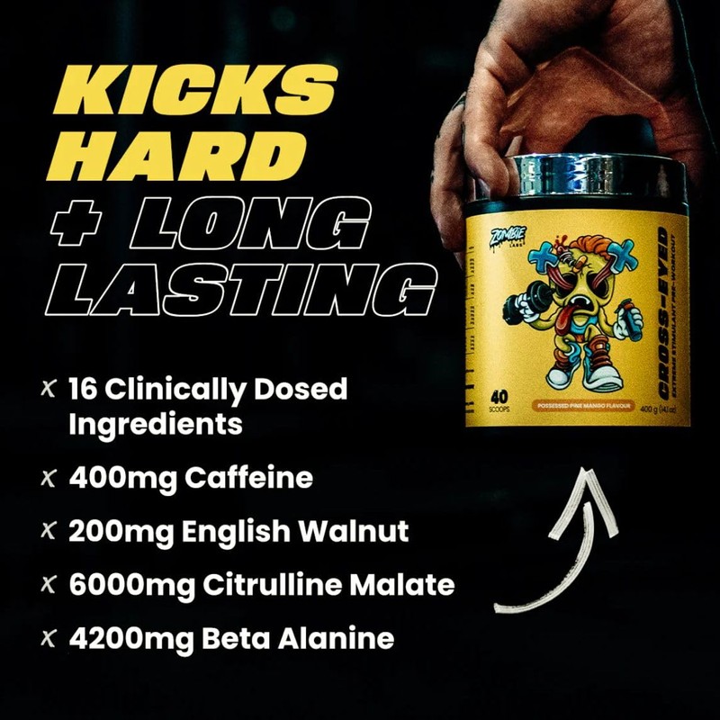 Zombie Labs Cross-Eyed Extreme Stimulant Pre Workout 10 Serves Watermelon