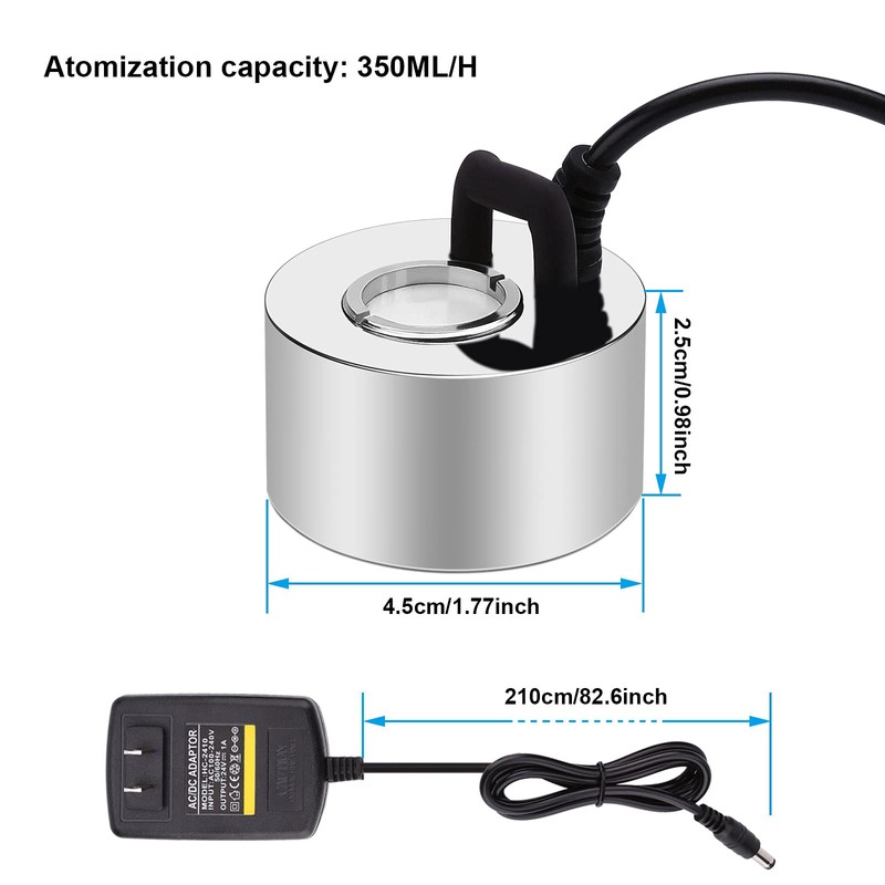 FITNATE 350ml/H Mist Maker, Stainless Steel Mist Maker Fogger for
