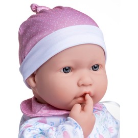 JC Toys La Baby Caucasian 20-inch Small Soft Body Baby Doll | Washable |Removable Pink Floral Outfit w/ Hat, Pacifier & Magic Bottle | for Children 12 Months +