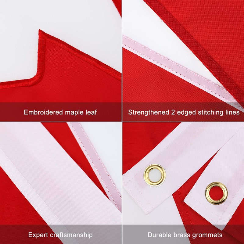 FLAGBURG Canada Flag 3x5 FT, Canadian Flags Durable Embroidered Maple