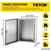 VEVOR Electrical Enclosure Box, 16'' ×12'' ×6'', Carbon Steel Hinged