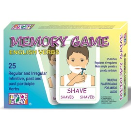 TEACH PLAY | Juego de Memoria para Niños y Adolescentes de 25 Verbos Regulares en Inglés | Incluye Forma Simple, Pasado y Pasado Participio | Juego de Mesa | Memory Game Regular Verbs 2