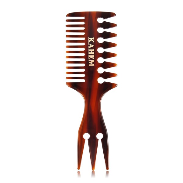 Handcrafted 3-in-1 Acetate Slicked-back Fishbone Comb for Styling, Detangling &