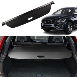 Liizoo Cargo Cover for Volvo XC60 2010 2011 2012 2013 2014 2015 2016 2017 Rear Trunk Cover Fit Trunk Security Cover Shielding Shade Car Accessory Black